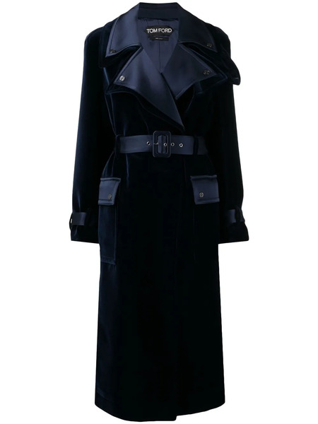 Tom Ford Notched-lapels Belted Coat - Blue 