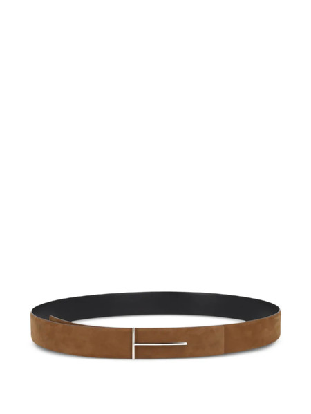  Tom Ford Nubuck Slim T Reversible Belt - Brown 