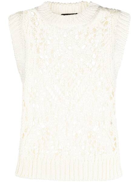  Tom Ford Open-knit Sleeveless Silk Top - White 