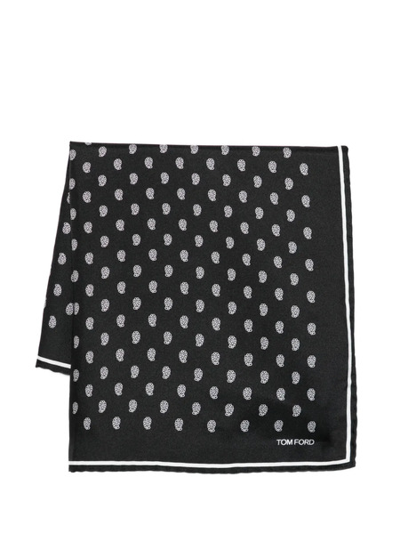  Tom Ford Patterned Pocket Square - Black 