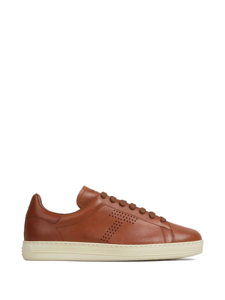  Tom Ford Perforated-logo Sneakers - Brown 