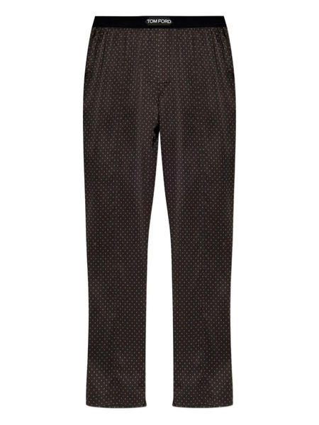  Tom Ford Polka-dot Pattern Pyjama Pants - Brown 