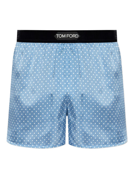  Tom Ford Polka-dot Pattern Silk Boxers - Blue 
