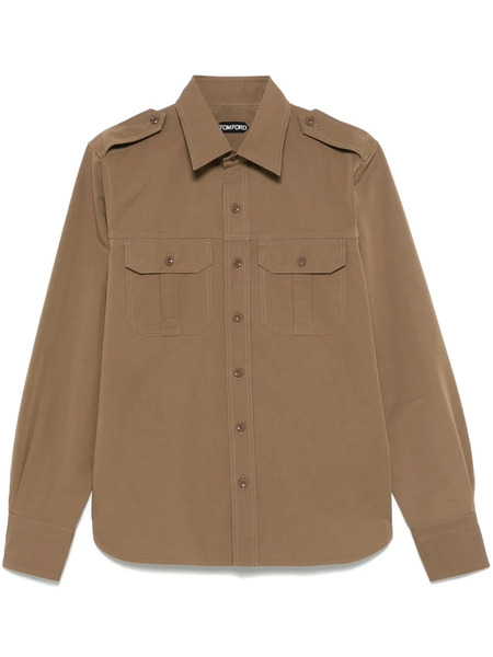  Tom Ford Poplin Shirt - Brown 