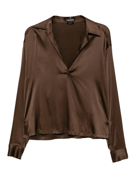  Tom Ford Satin Blouse - Brown 