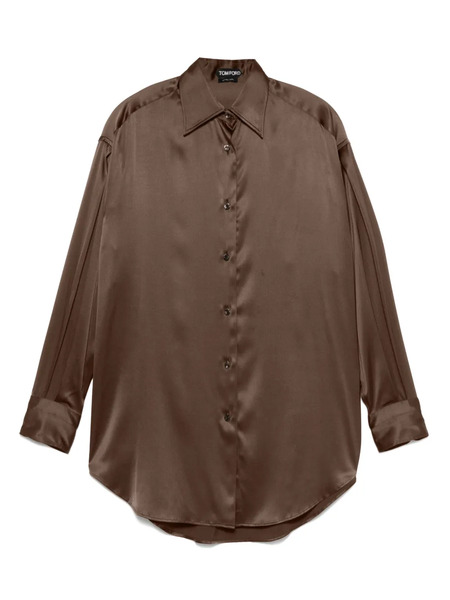  Tom Ford Satin Shirt - Brown 