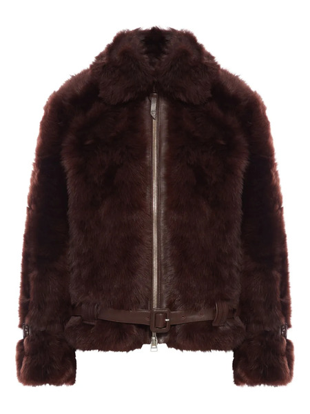  Tom Ford Shearling Belted Jacket - Brown 