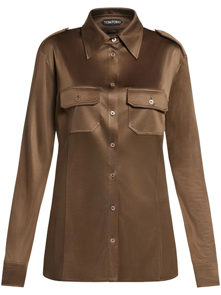  Tom Ford Shimmey Shirt - Brown 