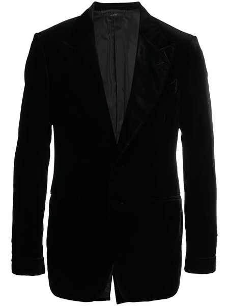  Tom Ford Single-breasted Velvet Blazer - Black 