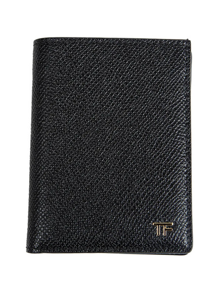  Tom Ford Small Folding Leather Cardholder - Black 