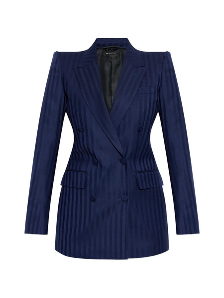  Tom Ford Striped Double-breasted Jacket - Blue 