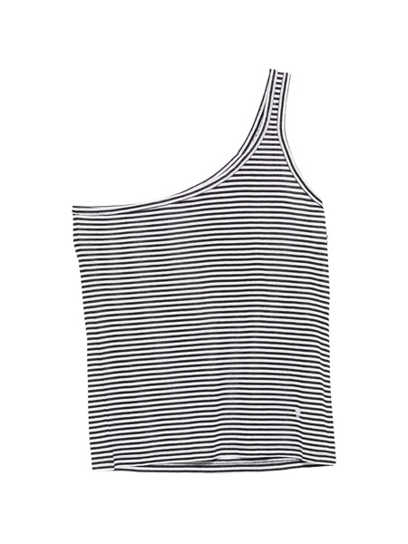  Tom Ford Striped One-shoulder Top - White 