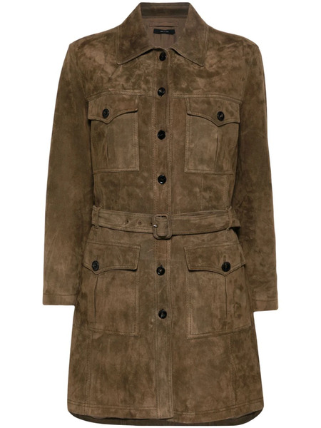  Tom Ford Suede Leather Coat - Brown 