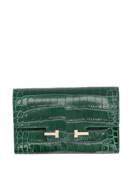  Tom Ford T-bar Reptile-effect Wallet - Green 