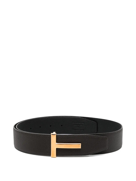  Tom Ford T-icon Leather Belt - Brown 