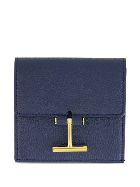  Tom Ford Tara Logo-clasp Grain-leather Cardholder - Blue 