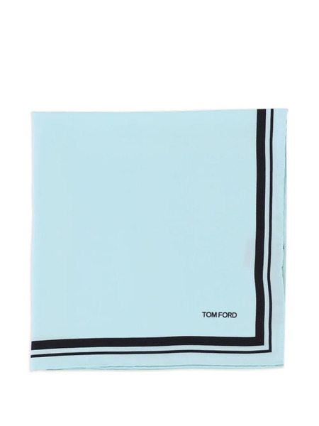  Tom Ford Twill Pocket Square - Blue 