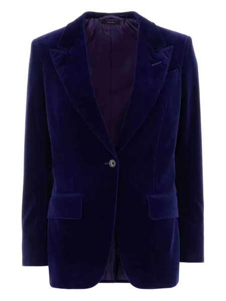  Tom Ford Velvet Single-button Blazer - Blue 