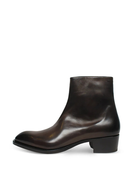  Tom Ford Zip Leather Boots - Brown 
