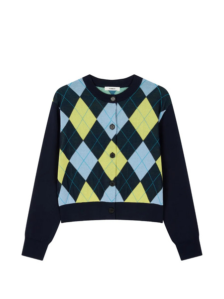  Tomboy Argyle Cardigan - Blue 