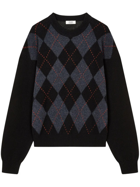  Tomboy Argyle-knit Sweater - Black 