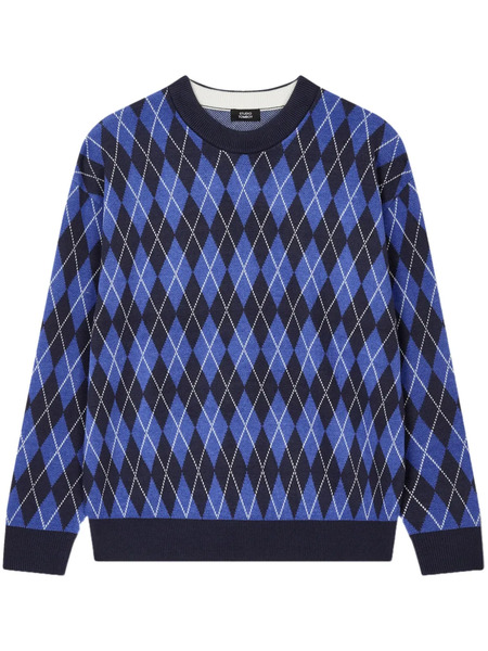  Tomboy Argyle-pattern Jumper - Blue 