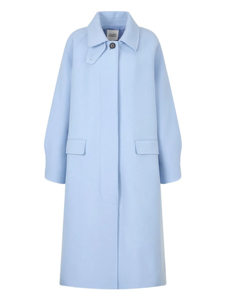  Tomboy Balmacaan Single-breasted Coat - Blue 