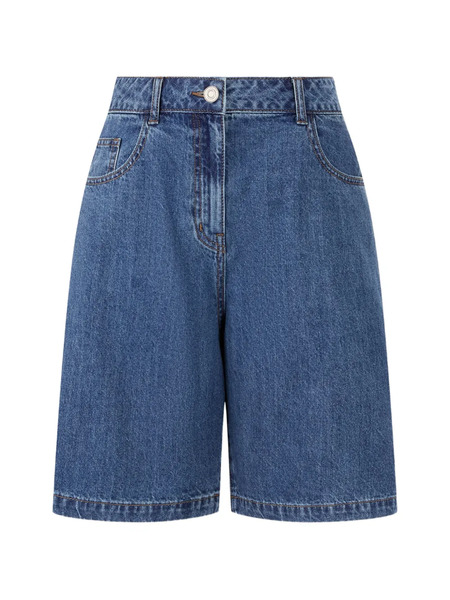  Tomboy Button Denim Shorts - Blue 
