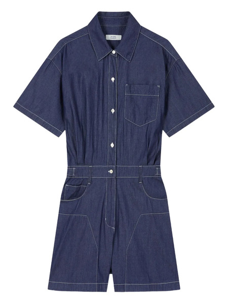  Tomboy Button-fastening Jumpsuit - Blue 