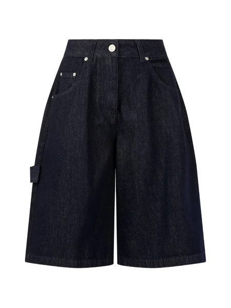  Tomboy Buttoned Denim Shorts - Blue 