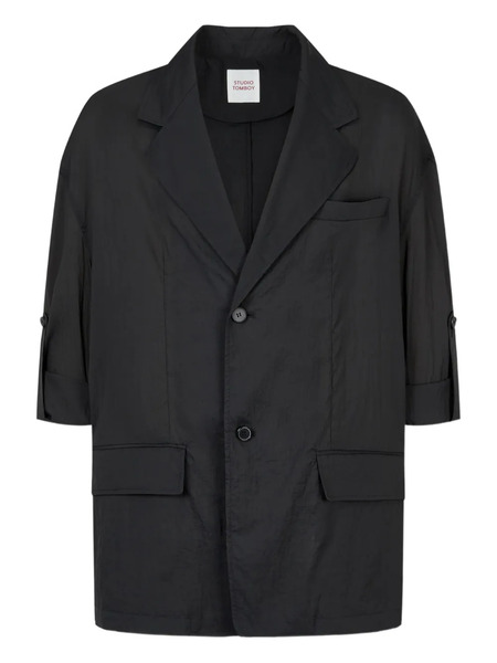 Tomboy Buttoned Half-sleeve Jacket - Grey 
