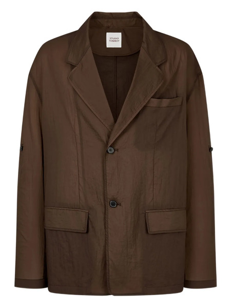  Tomboy Buttoned Notched Jacket - Brown 