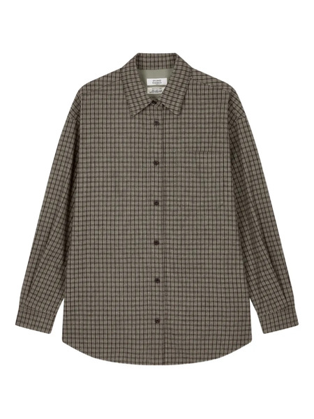  Tomboy Check-pattern Shirt - Brown 