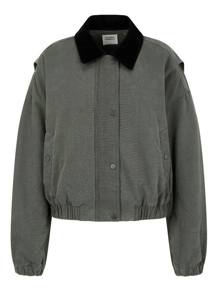  Tomboy Collared Cotton Jacket - Green 