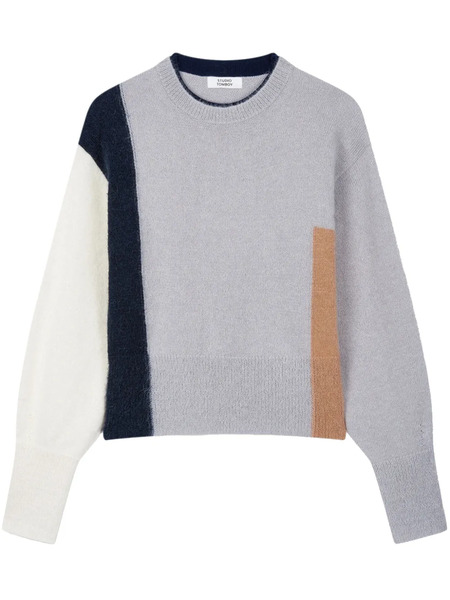 Tomboy Colour-block Sweater - Grey 