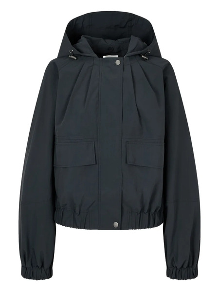  Tomboy Detachable-hood Drawstring-hem Jacket - Grey 