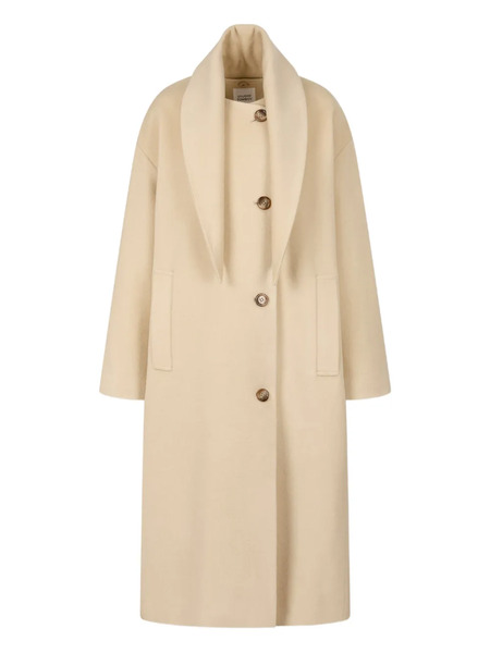  Tomboy Detachable-scarf Coat - Neutrals 