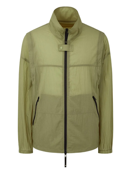  Tomboy Detachable Sleeves Zip-front Jacket - Green 