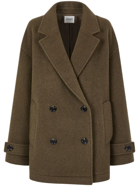  Tomboy Double-breasted Coat - Brown 