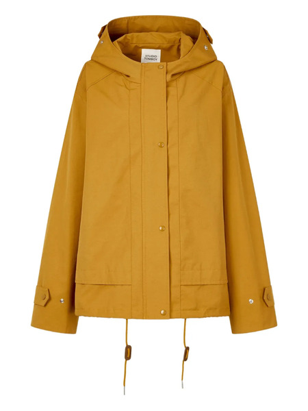  Tomboy Drawstring-hem Hooded Jacket - Orange 