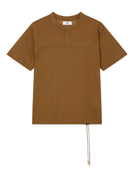  Tomboy Drawstring-hem Short-sleeve T-shirt - Brown 