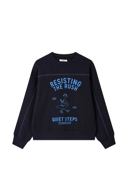  Tomboy Duck-print Sweatshirt - Blue 