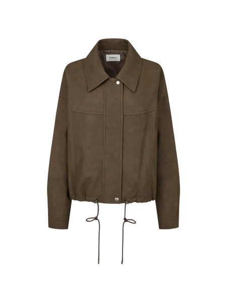  Tomboy Faux-leather Jacket - Brown 