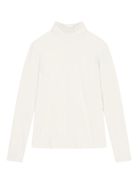  Tomboy Fleece Lined Turtleneck Top - Neutrals 