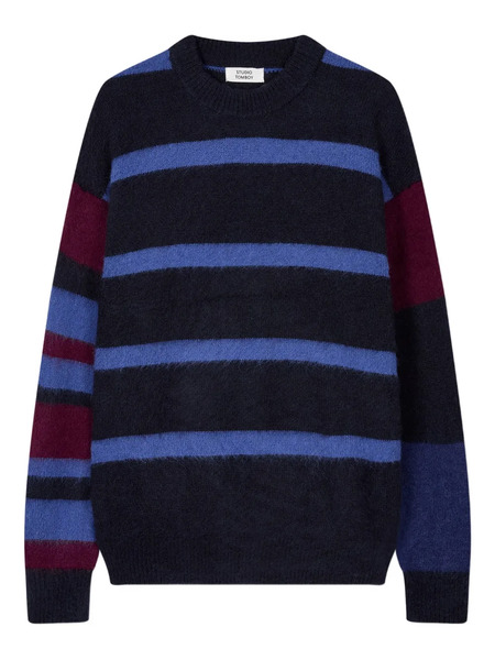  Tomboy Fuzzy-texture Sweater - Blue 