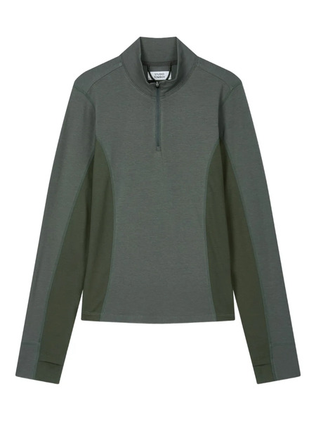  Tomboy Half-zip Panelled Sweatshirt - Green 