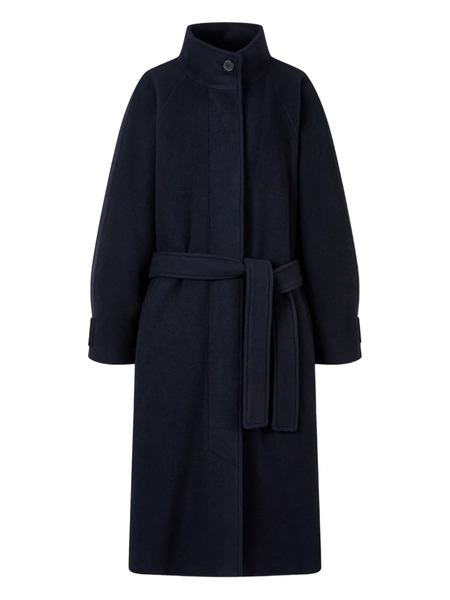  Tomboy High-collar Belted Coat - Blue 