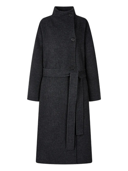  Tomboy High-neck Belted Coat - Grey 