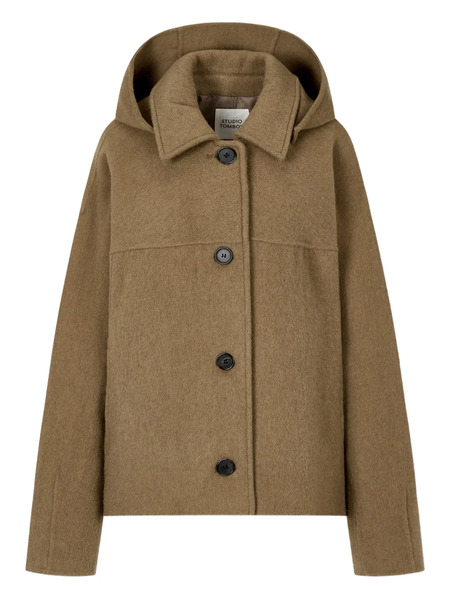  Tomboy Hooded Buttoned Jacket - Brown 
