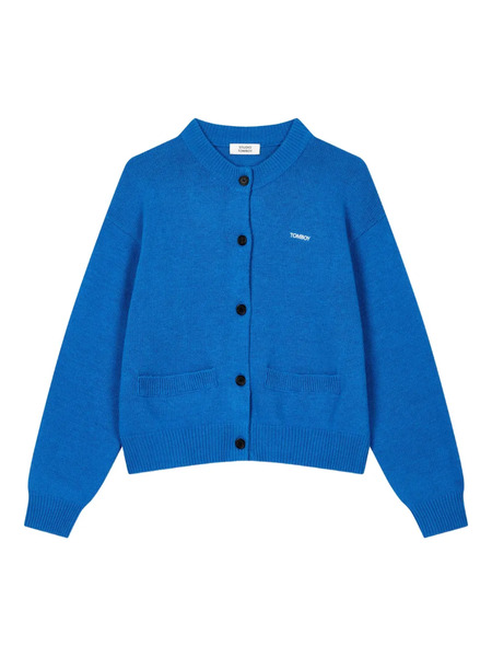  Tomboy Logo-embroidered Button-front Cardigan - Blue 